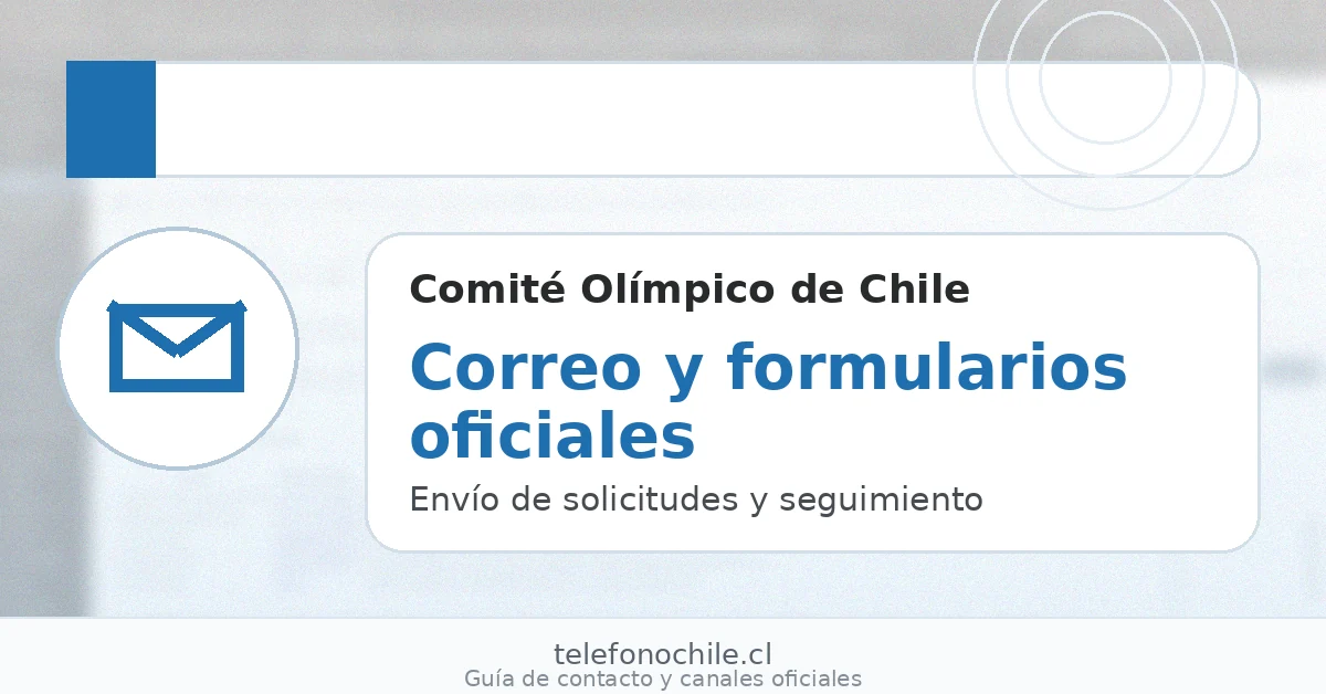 Correo oficial y formulario web del Comité Olímpico de Chile COCH para solicitudes y seguimiento
