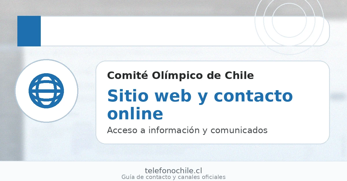 Sitio web oficial del Comité Olímpico de Chile COCH contacto online y comunicados institucionales