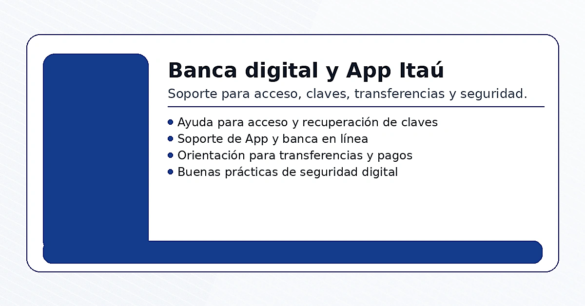 CorpBanca Itaú soporte banca digital y app ayuda para claves transferencias y seguridad
