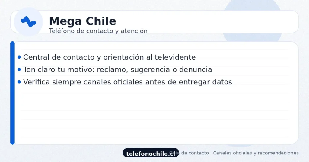 Teléfono de Mega Chile: contacto y atención al televidente