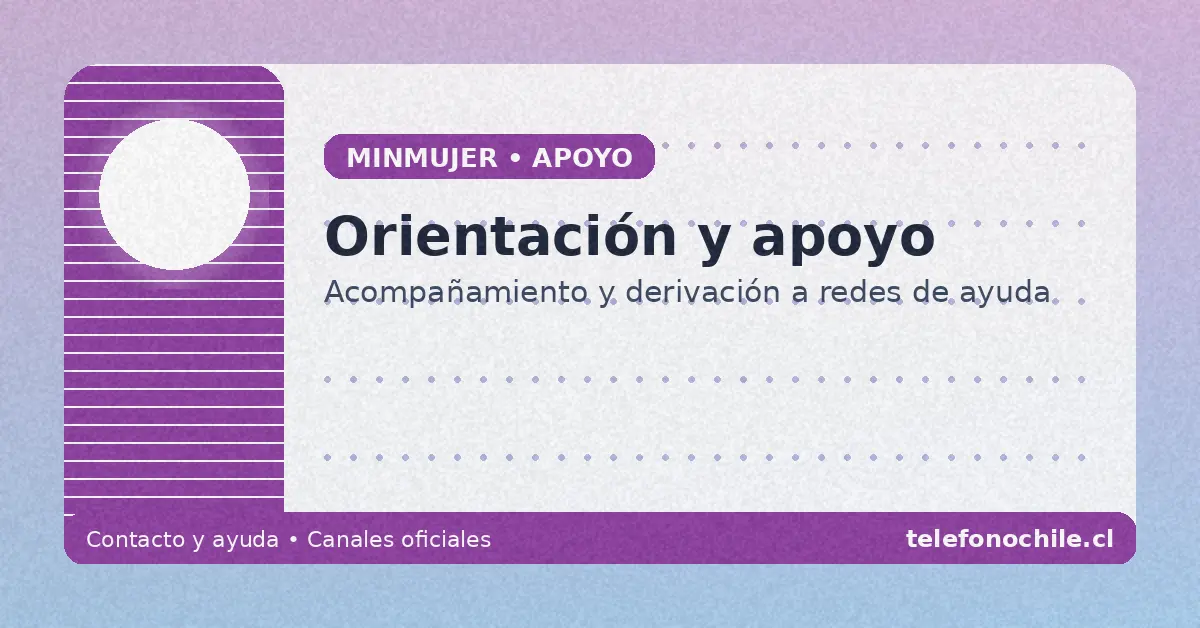 Ministerio de la Mujer Chile apoyo y orientación derivación a redes de ayuda canal oficial