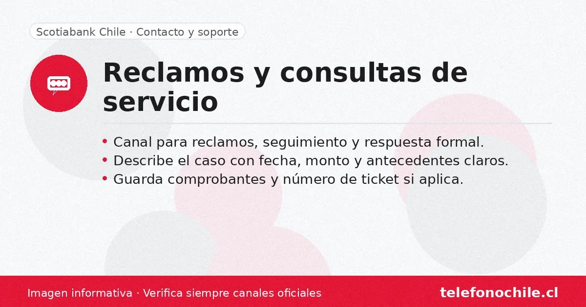 Scotiabank Chile reclamos y consultas atención al cliente canal de seguimiento y respuesta