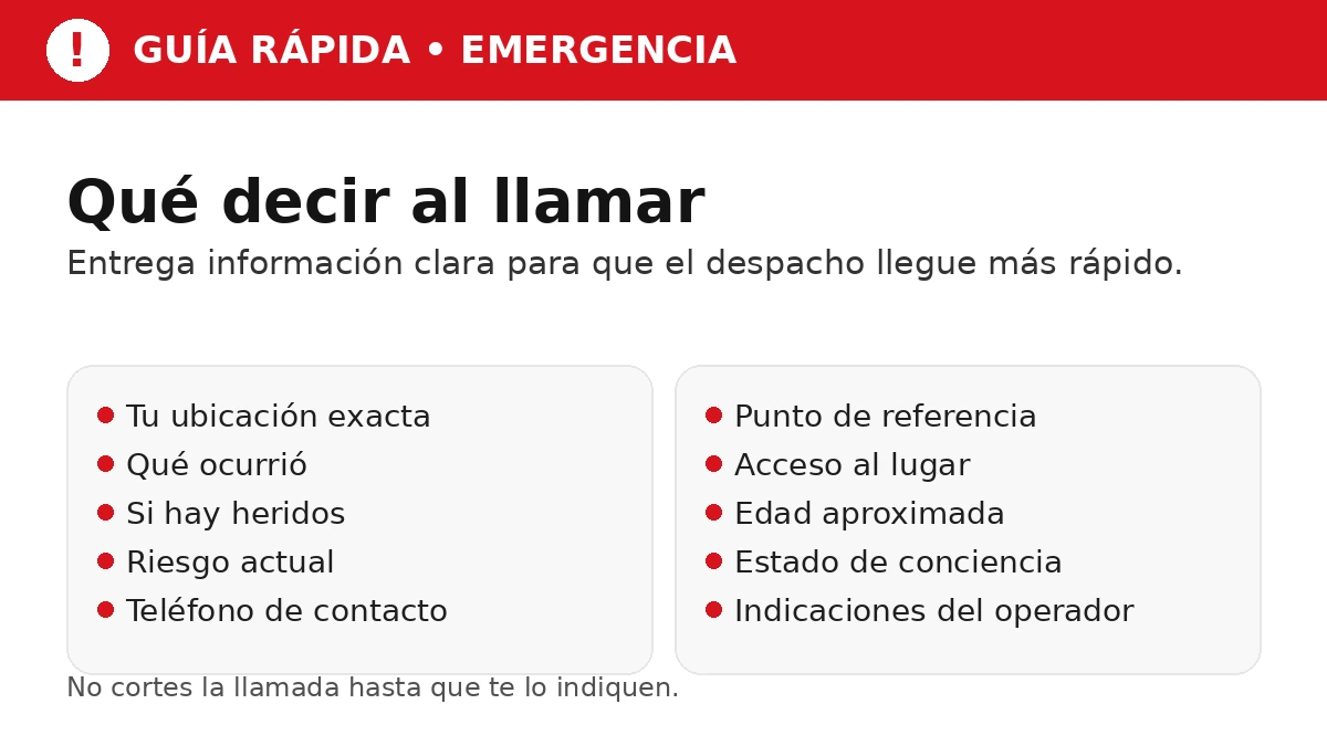 Qué decir al llamar a emergencia en Chile: ubicación, qué pasó y si hay heridos