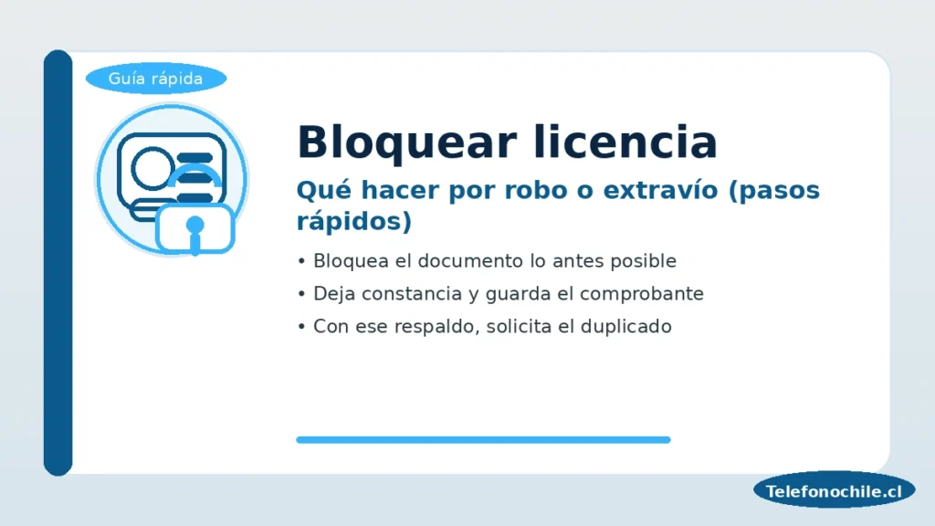 Bloquear licencia de conducir en Chile por robo o extravío: pasos rápidos y recomendaciones