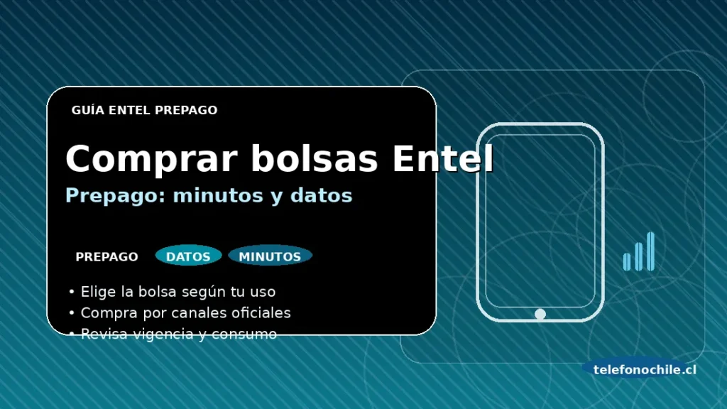 Comprar bolsas Entel prepago en Chile: minutos y datos, guía rápida