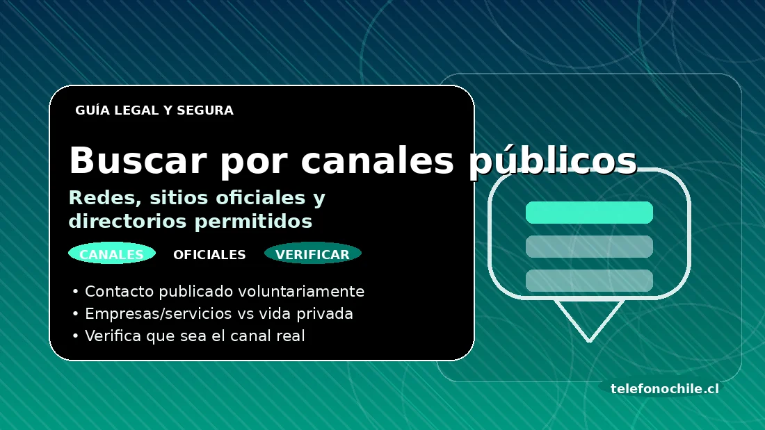 Canales públicos y oficiales para encontrar un contacto en Chile sin invadir privacidad
