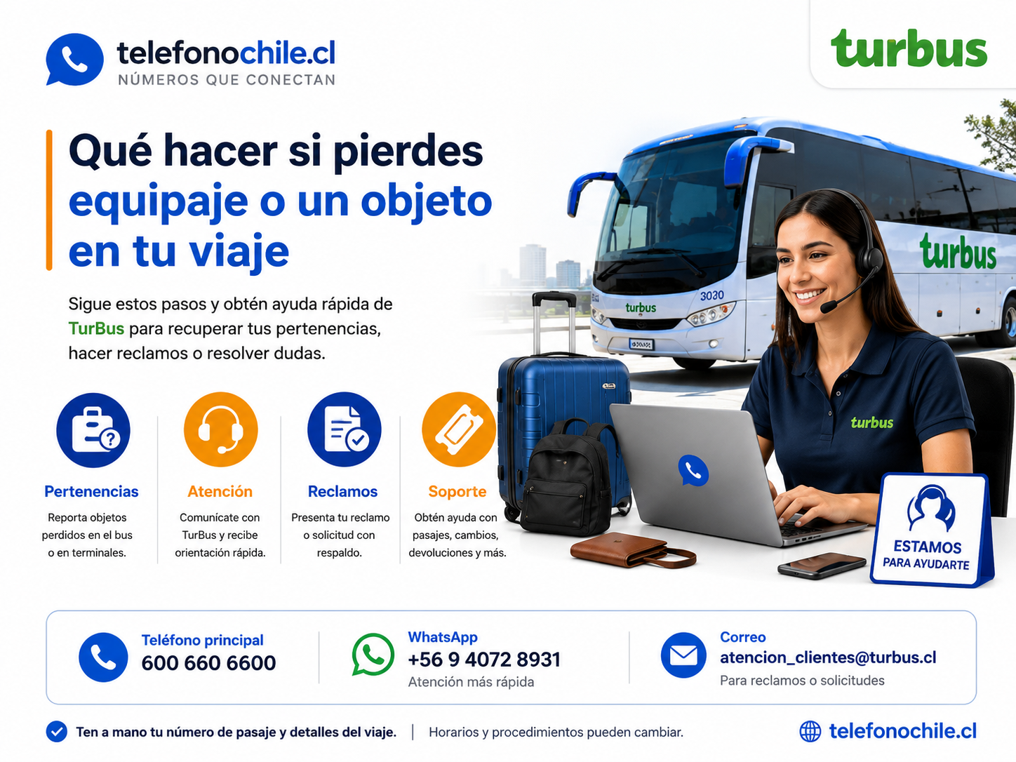 Equipaje perdido o dañado en TurBus