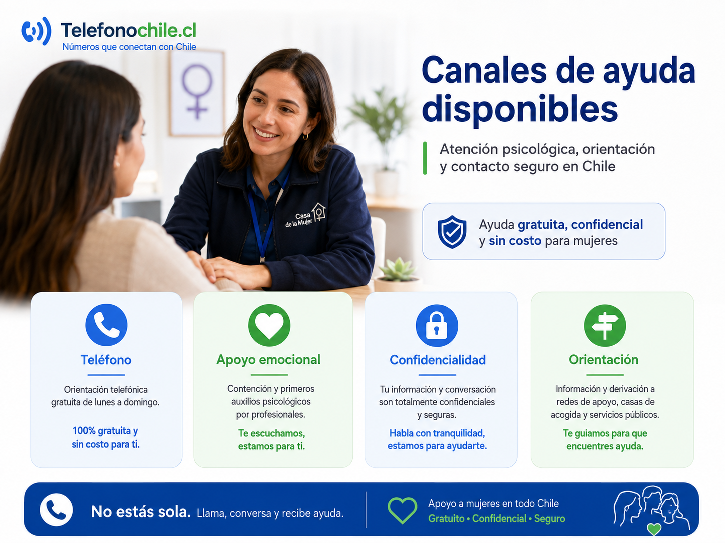 Apoyo psicológico gratuito para mujeres