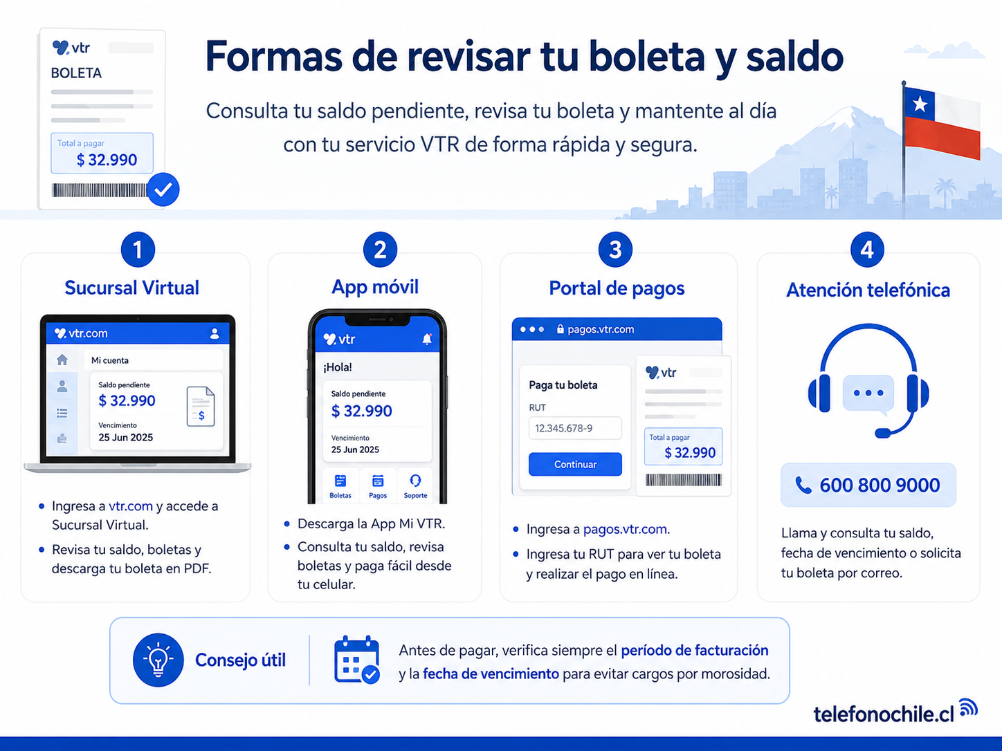 Cómo consultar boleta VTR desde la App