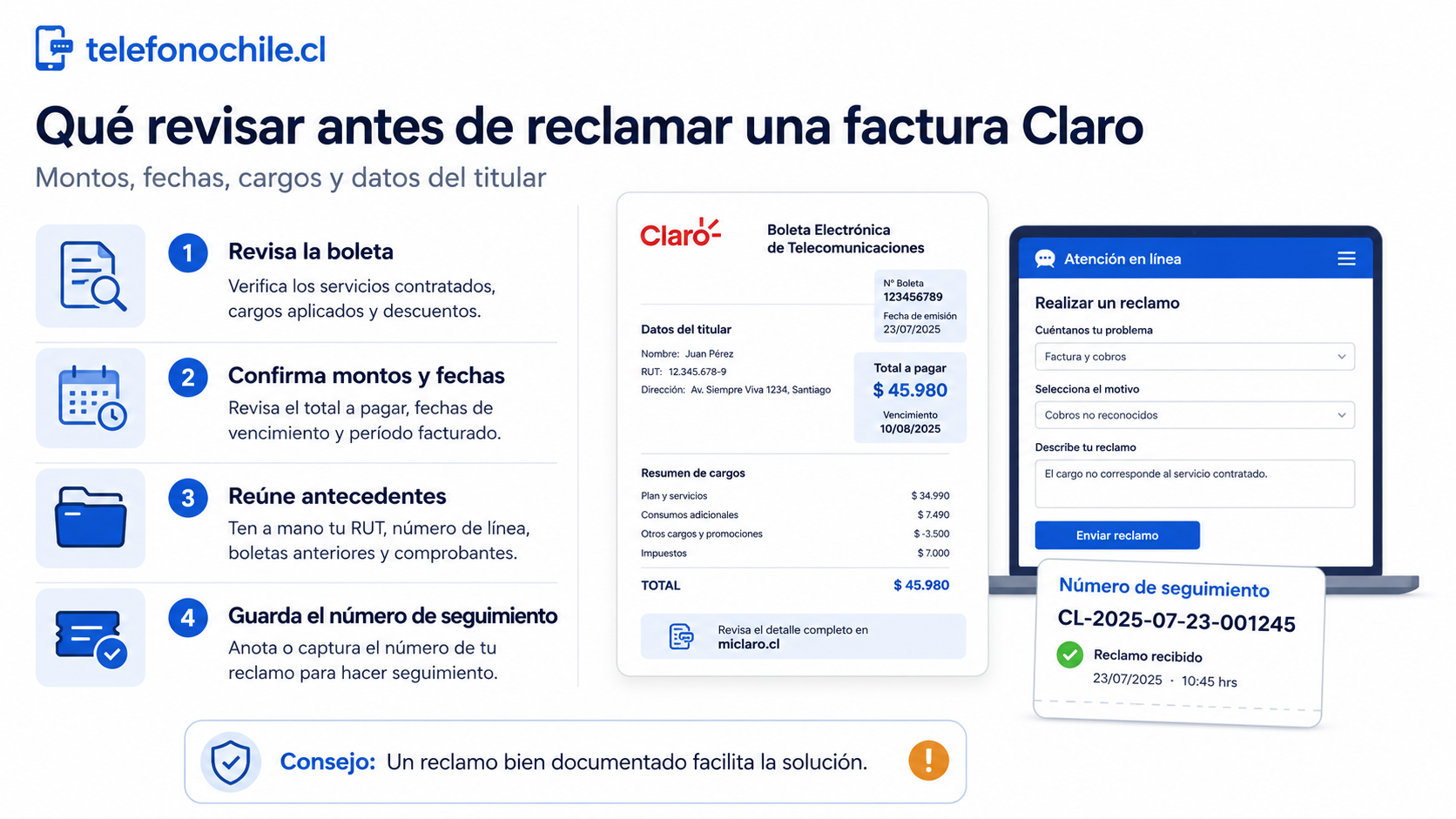 Cómo revisar la boleta Claro antes de reclamar