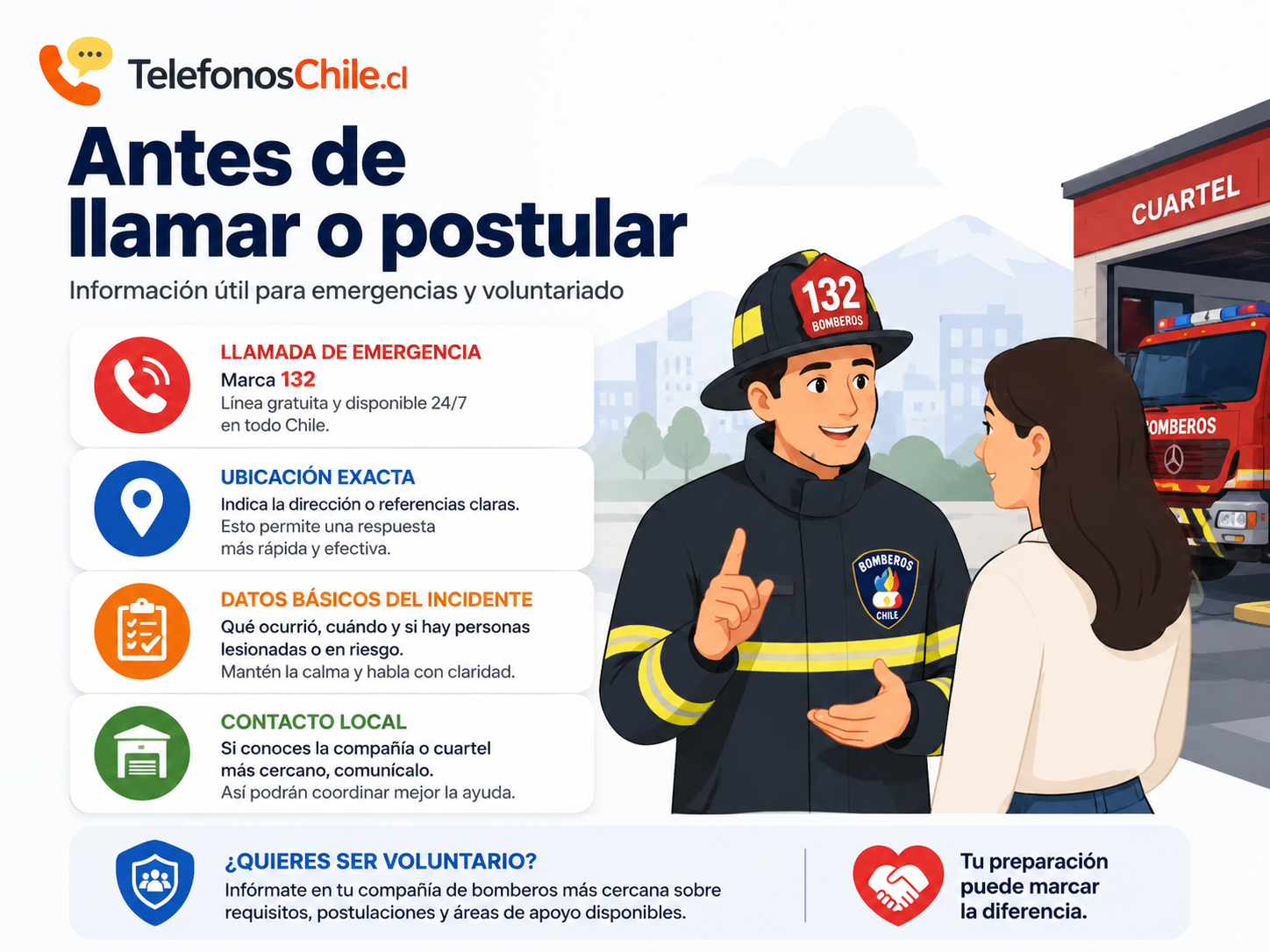 Cómo ser voluntario de Bomberos de Chile