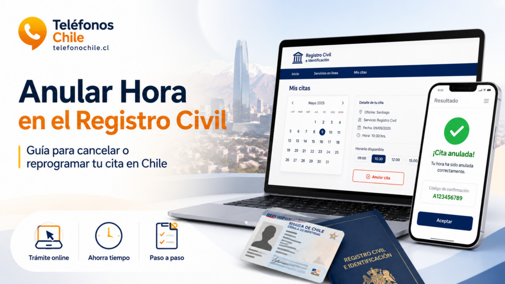 Cómo anular hora en el Registro Civil de Chile paso a paso