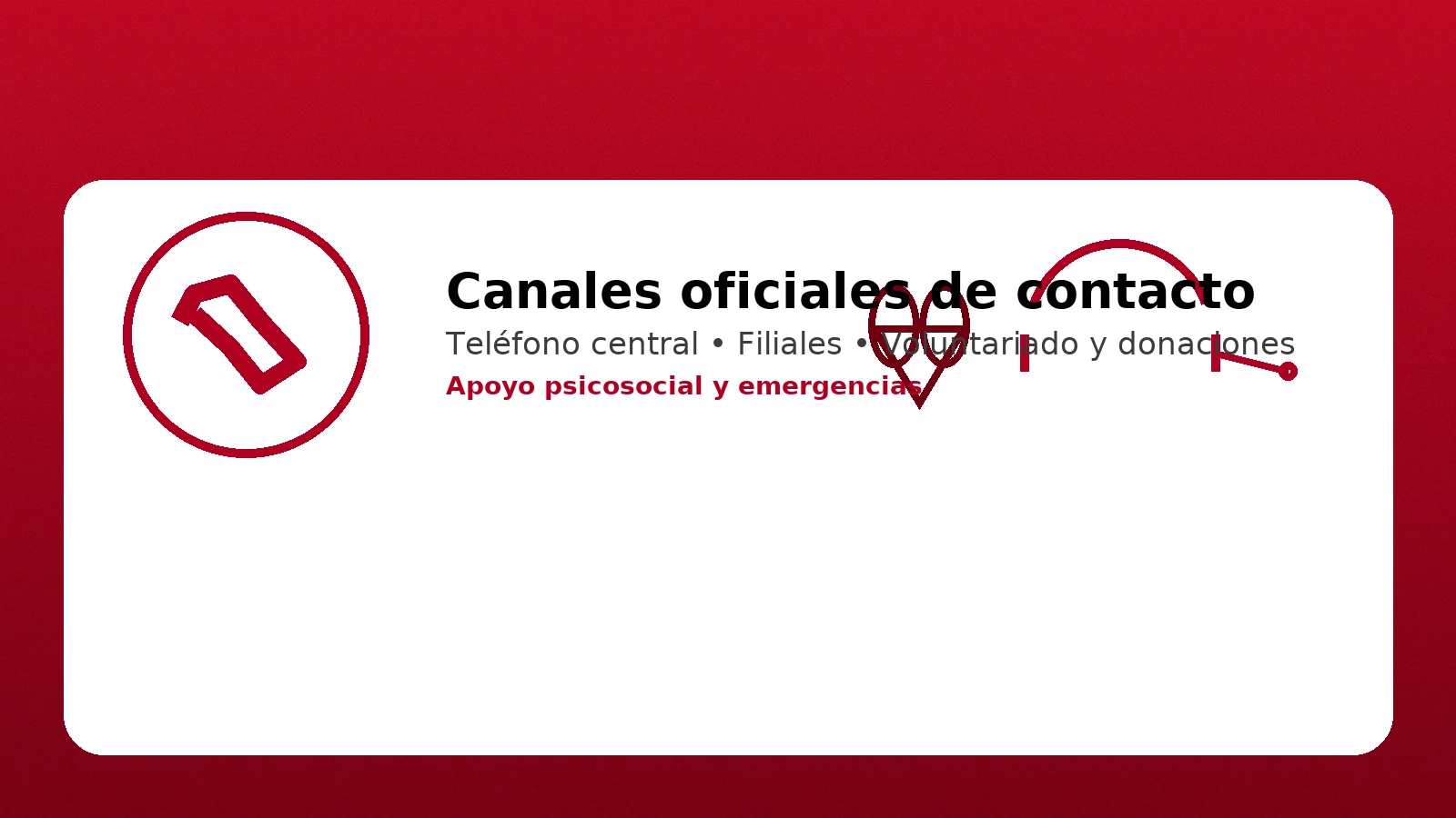 Canales oficiales de la Cruz Roja: teléfono central, filiales y donaciones