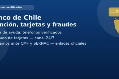 Teléfonos Banco de Chile verificados: atención al cliente, bloqueo de tarjetas 24/7 y reclamos ante CMF y SERNAC