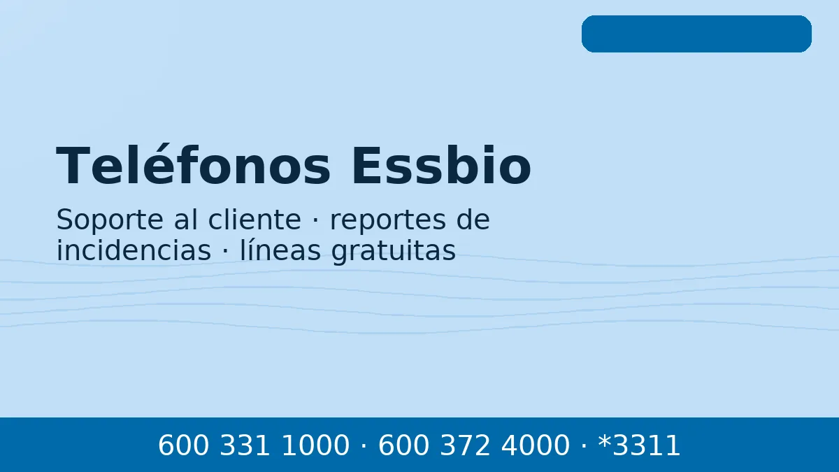 Teléfonos Essbio con números 600 331 1000, 600 372 4000 y *3311 para atención y cortes de agua