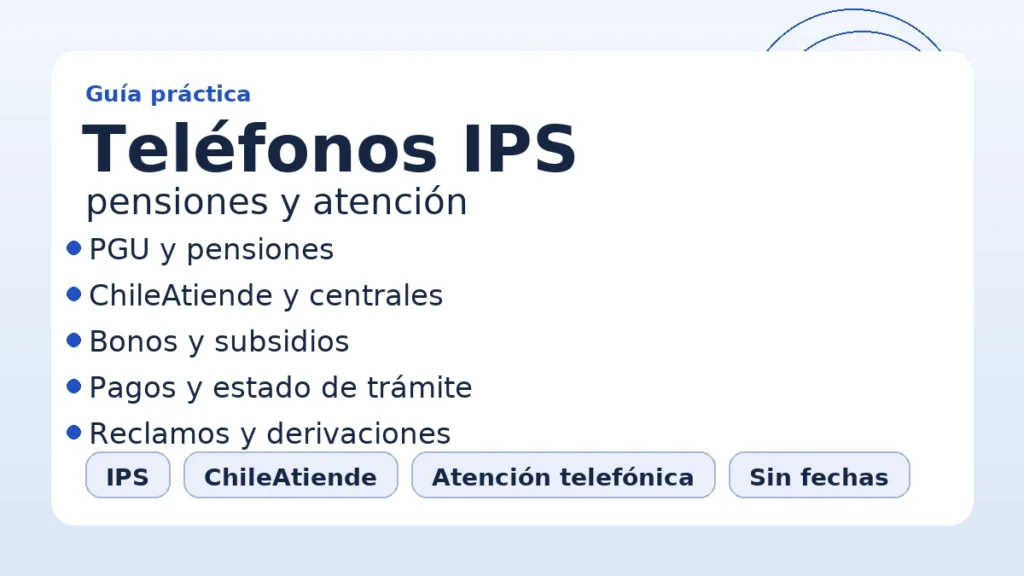 Teléfonos IPS: pensiones y atención — guía rápida (IPS, ChileAtiende, PGU, bonos)