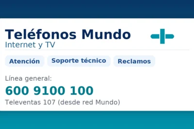 Teléfonos Mundo para atención, soporte técnico y reclamos – 600 9100 100