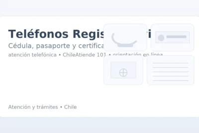 Teléfonos del Registro Civil en Chile: auricular, cédula, pasaporte y certificado.