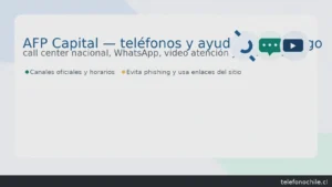 AFP Capital Santiago: teléfonos oficiales, WhatsApp, video atención y sucursales RM — telefonochile.cl