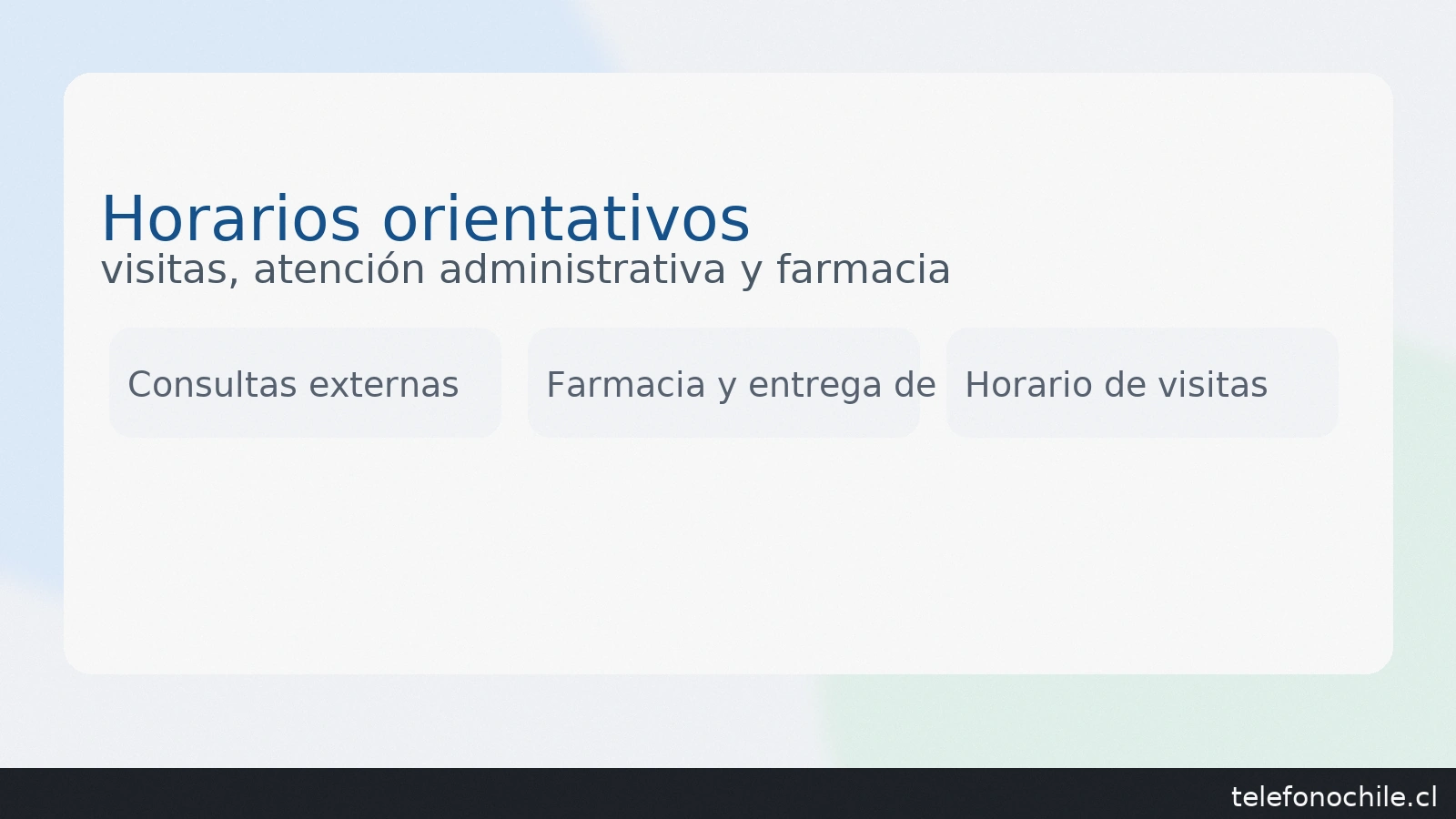 Horarios orientativos del Hospital Regional Rancagua: consultas externas, farmacia y visitas — telefonochile.cl