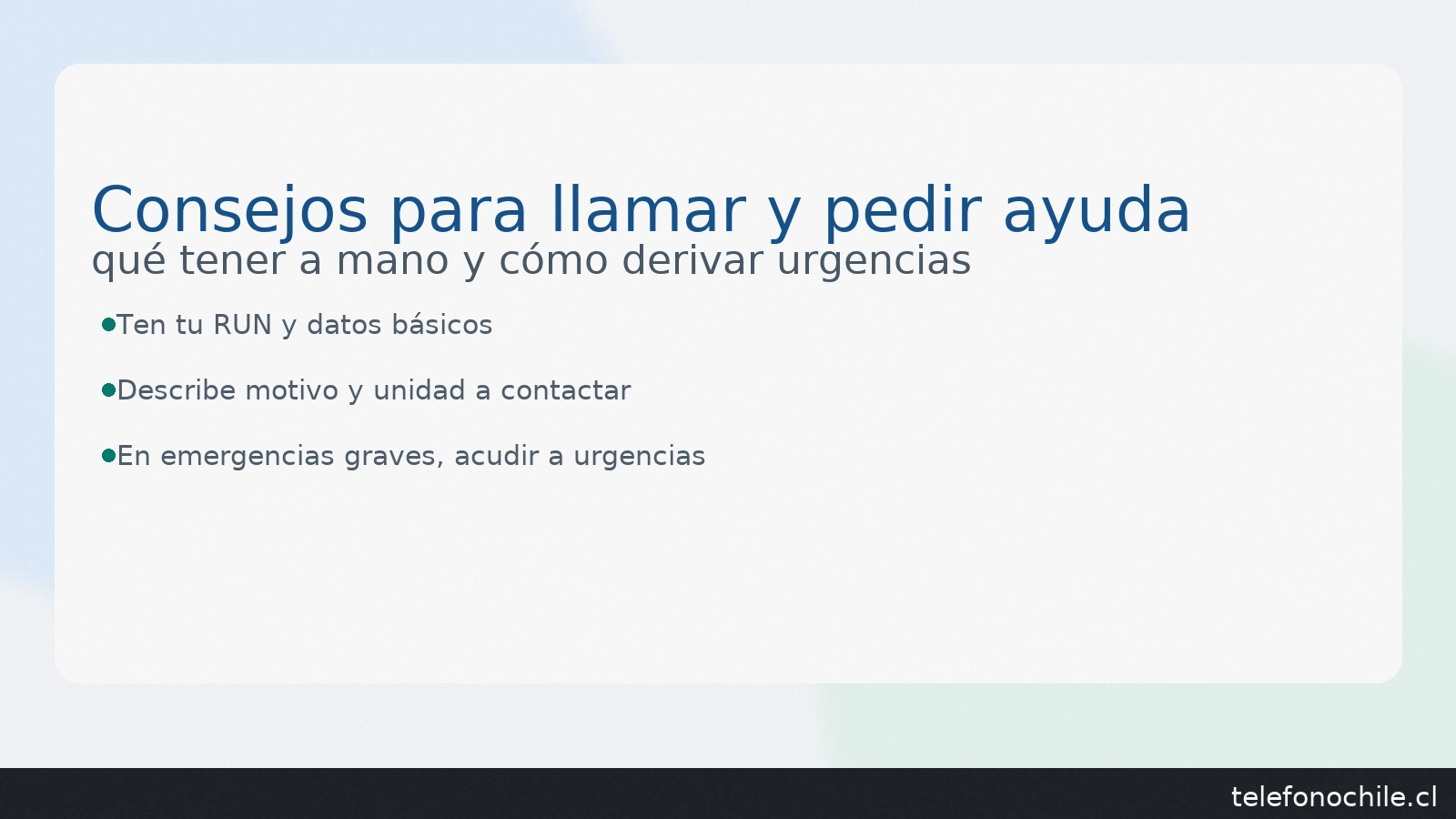 Consejos para llamar al Hospital Regional Rancagua: datos a mano, motivo de la llamada y derivación a urgencias — telefonochile.cl