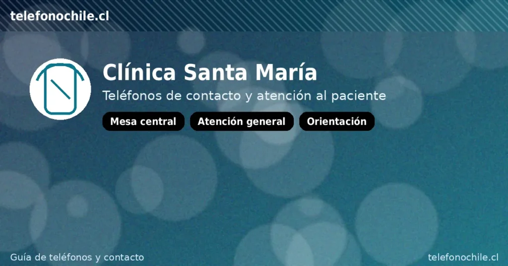Reservas Clínica Santa María: teléfono para agendar y reprogramar hora