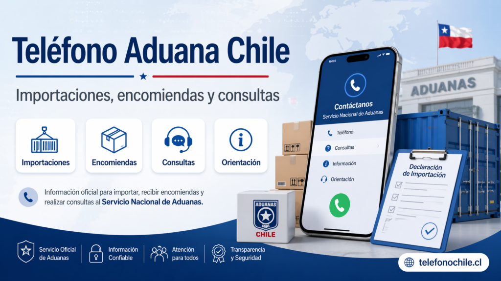 Teléfono Aduana Chile importaciones encomiendas y consultas