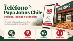 Teléfono Papa Johns Chile para pedidos, locales, delivery y atención al cliente.