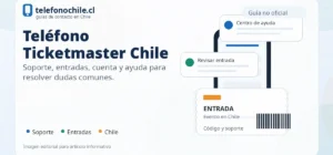 Teléfono Ticketmaster Chile para soporte de entradas, cuenta y ayuda desde telefonochile.cl