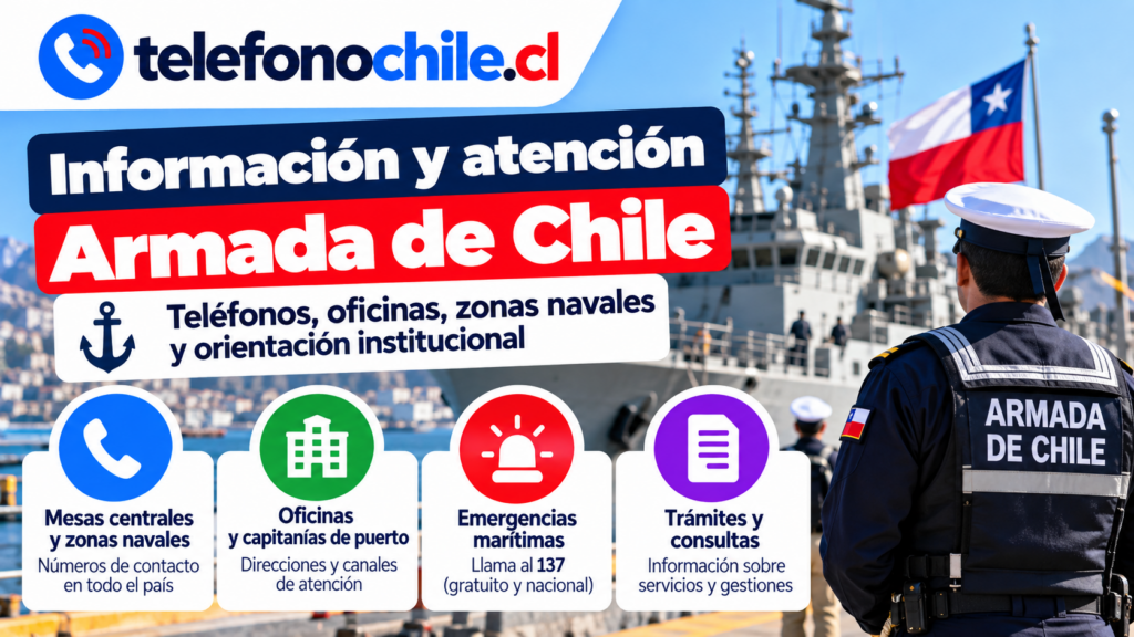 Armada de Chile: teléfonos, oficinas, zonas navales y canales de atención.