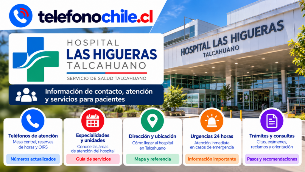 Hospital Las Higueras de Talcahuano con información de contacto, servicios, urgencias y atención a pacientes.