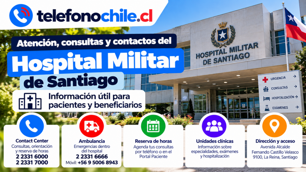 Atención, consultas y servicios para pacientes del Hospital Militar de Santiago en La Reina