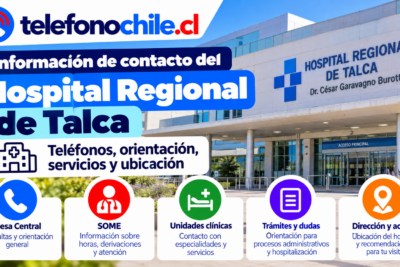 Información de contacto y servicios del Hospital Regional de Talca en Chile