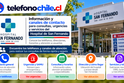 Hospital San Fernando en San Fernando con información de contacto, urgencias, consultas y servicios de atención.