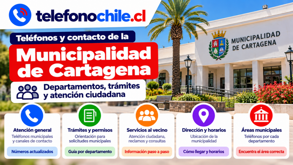 Municipalidad de Cartagena en Chile: teléfonos, trámites, departamentos, atención vecinal y horarios.