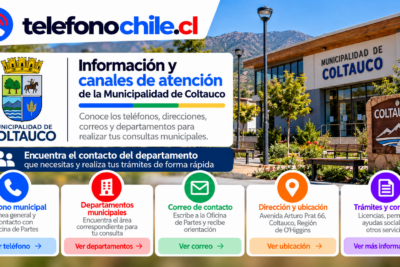 Edificio municipal de Coltauco y sus principales canales de contacto para trámites y consultas comunales.