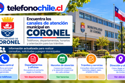 Municipalidad de Coronel: canales de atención, teléfonos, departamentos, horarios y trámites municipales.