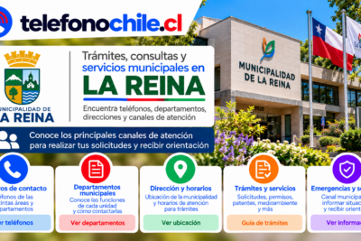 Servicios municipales de La Reina, teléfonos, departamentos, trámites, direcciones y canales de atención.