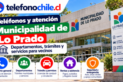 Municipalidad de Lo Prado con información sobre teléfonos, departamentos, trámites, licencias de conducir, permisos de circulación y servicios municipales.
