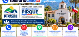Información municipal de Pirque con teléfonos de contacto, departamentos, direcciones, horarios, trámites y servicios comunales.