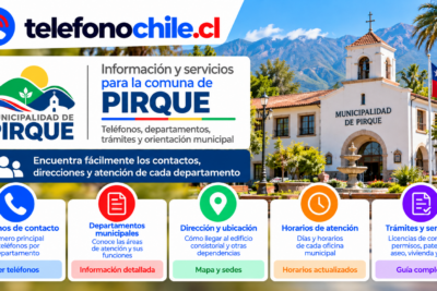 Información municipal de Pirque con teléfonos de contacto, departamentos, direcciones, horarios, trámites y servicios comunales.