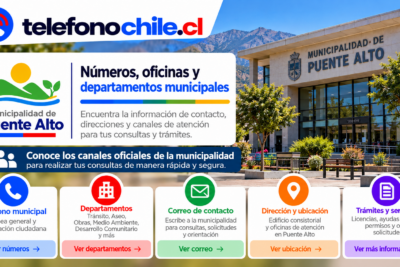 Información de contacto, oficinas y servicios municipales de Puente Alto en Chile.