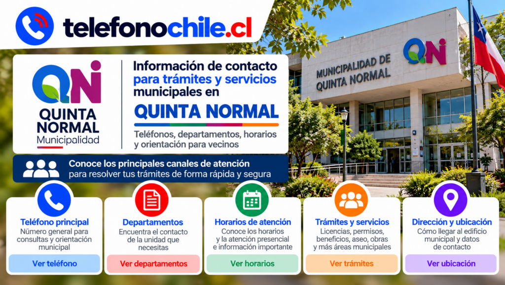Información municipal de Quinta Normal con teléfonos, horarios, trámites y servicios