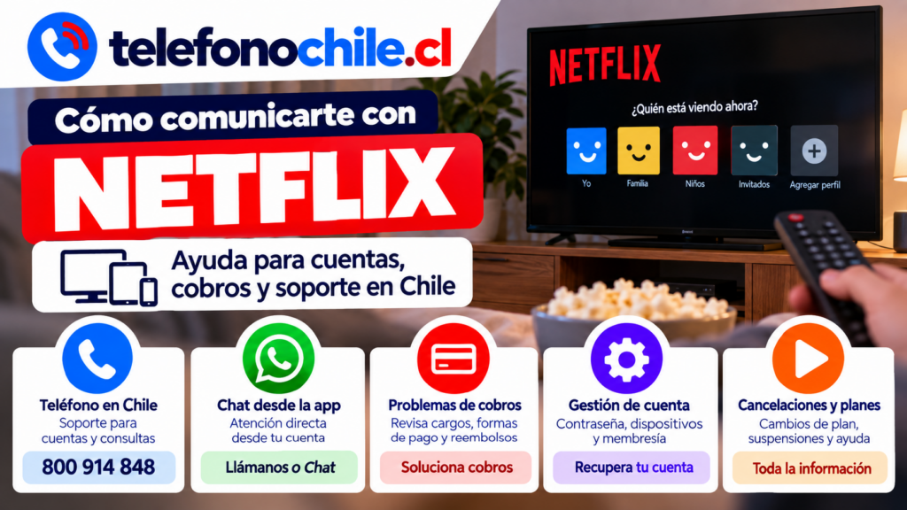 Netflix en Chile: canales de ayuda para cuentas, cobros, soporte y gestión de membresías.