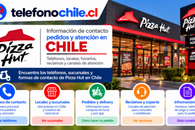 Información de Pizza Hut en Chile con teléfonos de contacto, locales, pedidos, delivery, reclamos, soporte y horarios.