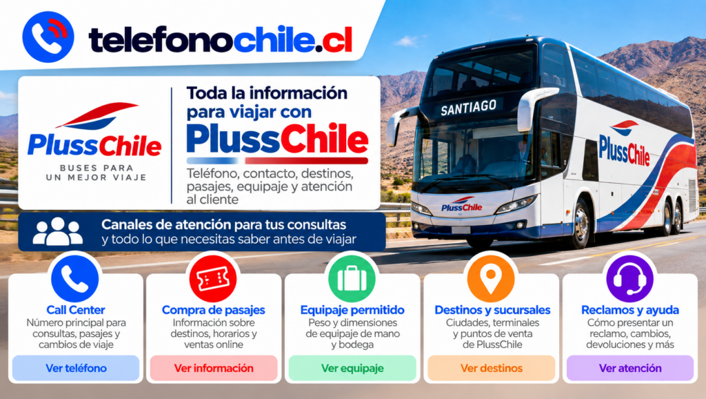 Información de PlussChile sobre pasajes, equipaje, destinos y atención al cliente