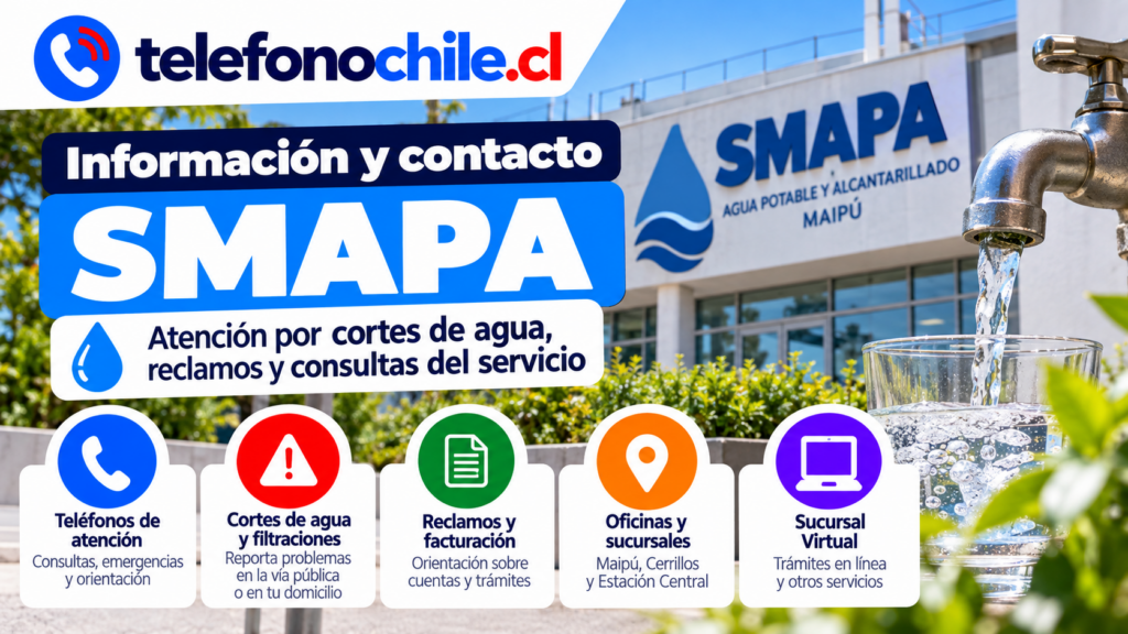 SMAPA Maipú y canales de atención para cortes de agua, reclamos, facturación y trámites en línea.