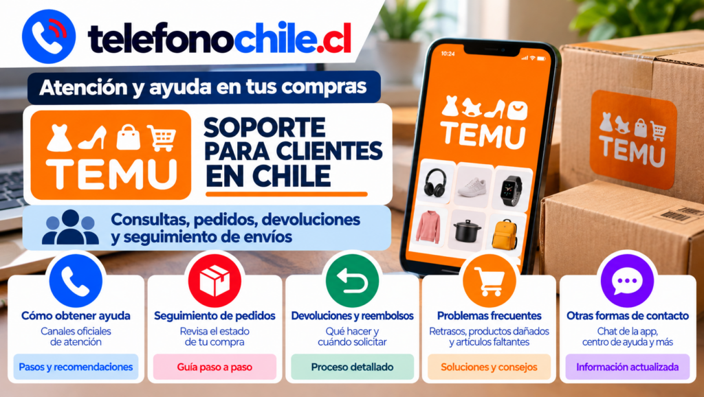 Soporte de Temu en Chile para consultas, seguimiento de pedidos, devoluciones y reembolsos